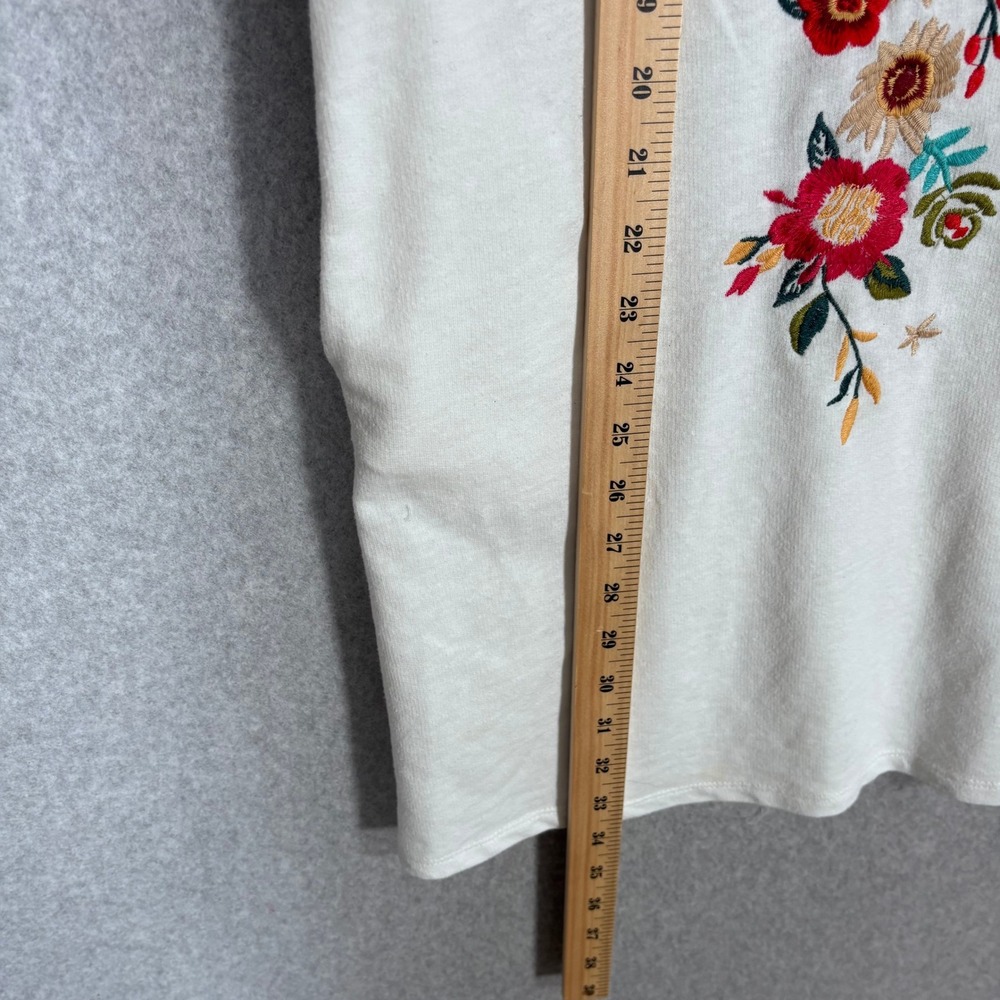 UMGEE‎ Embroidered T Shirt Tunic Dress Medium Pockets Cottage Boho Lounge Comfy - Picture 8 of 13